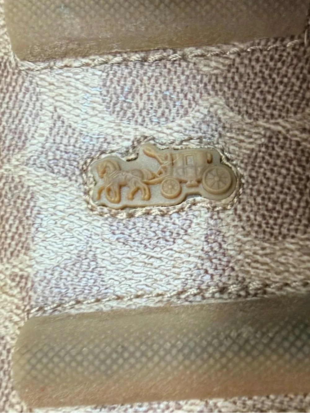 Coach Tan & Brown Signature Canvas Leather Bit Loafers